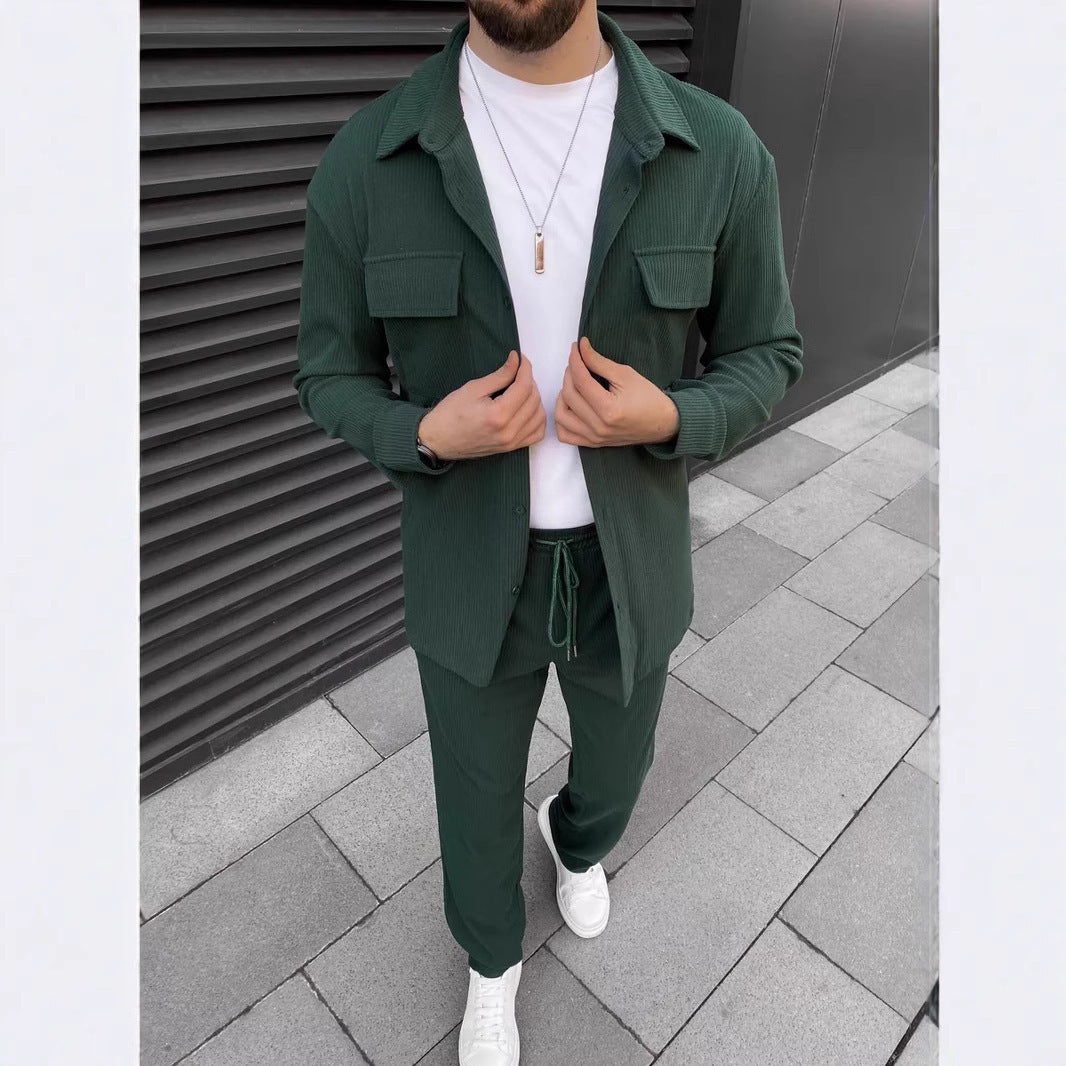 Men’s Minimalist Jacket & Pants 2-Piece Set