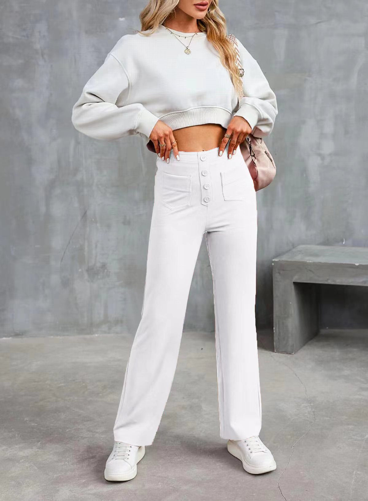 Multi-Pocket High Elastic Pants
