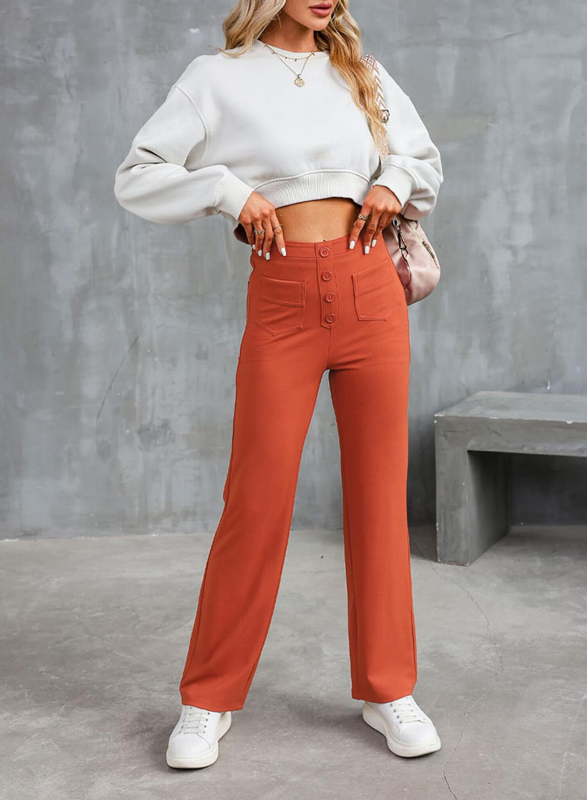 Multi-Pocket High Elastic Pants