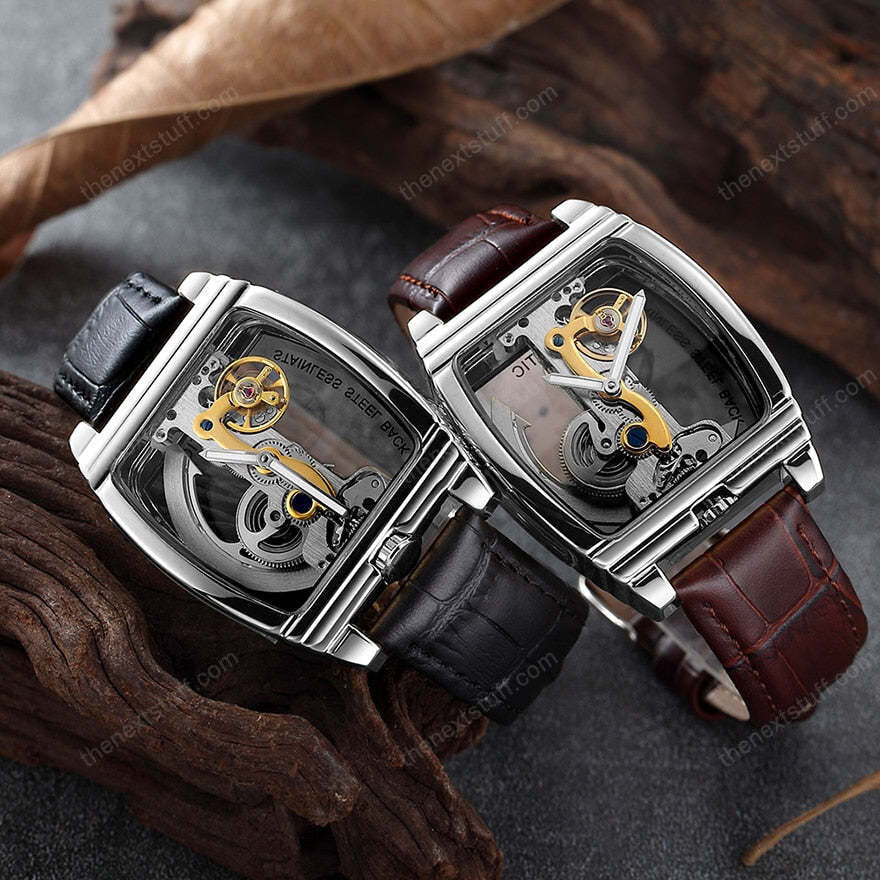 Transparent Automatic Mechanical Steampunk Skull Luxury Gear Watch