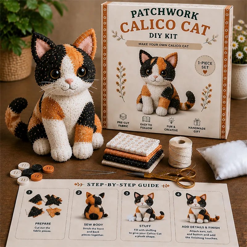 🧵Patchwork-Style Gnome DIY Kit – Create Your Own Adorable Animals