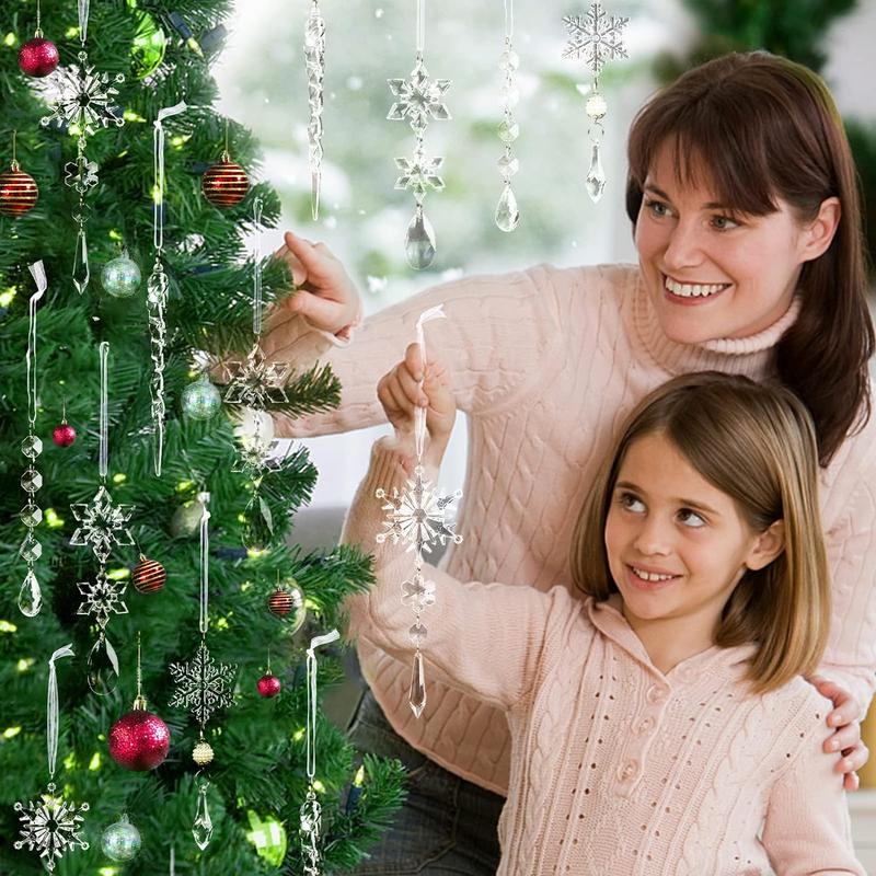 🎅Winter New Year Party Supplies Set - Crystal Snowflake Ornaments For Christmas Tree