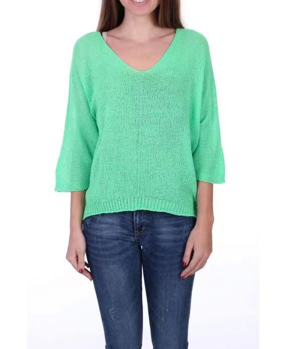 Batwing Sleeve Solid Color V-Neck Knit Top (Buy 2 Free Shipping)