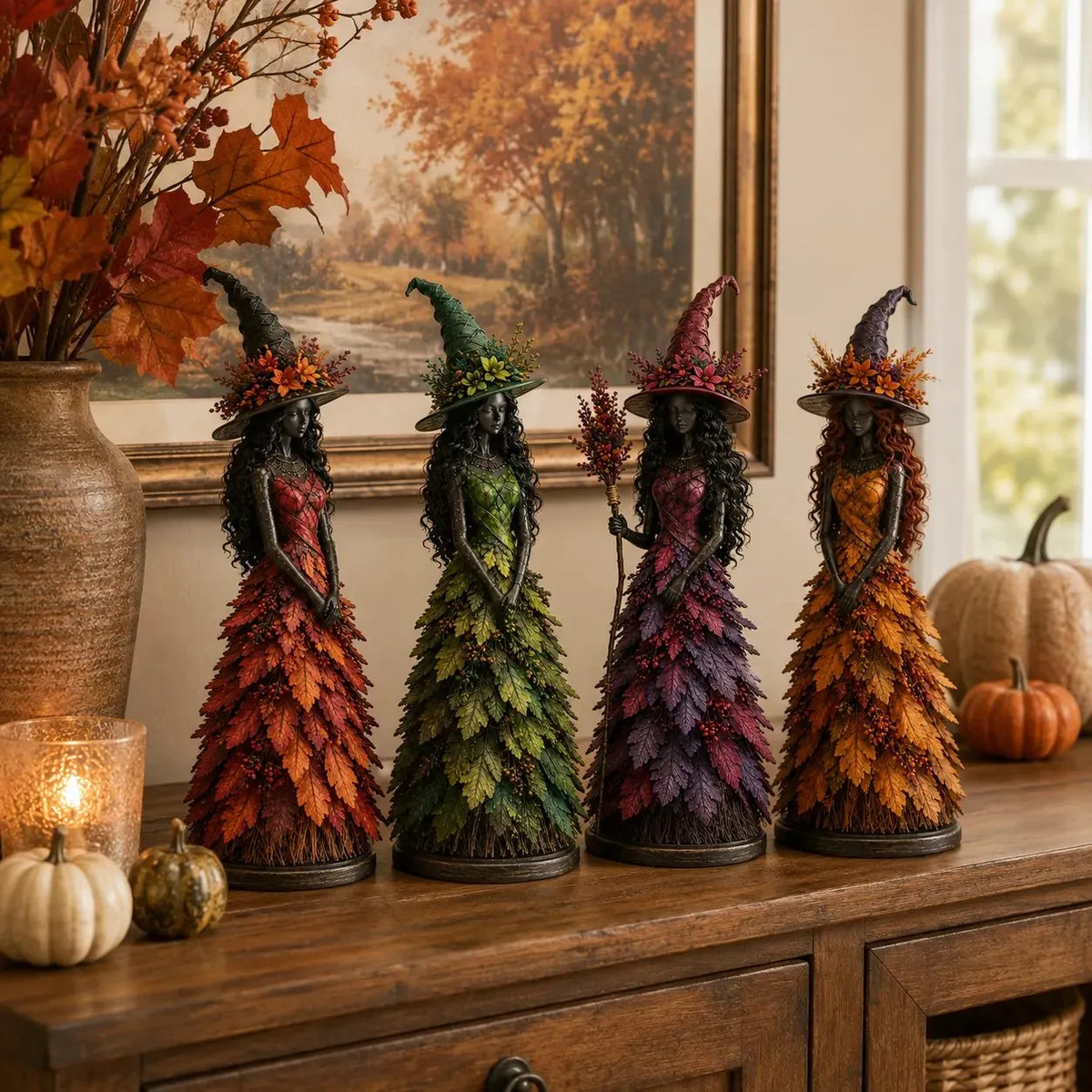 🪄🔮Cottagecore Fall Decor Idea - Magical Enchanted Witch Figurine