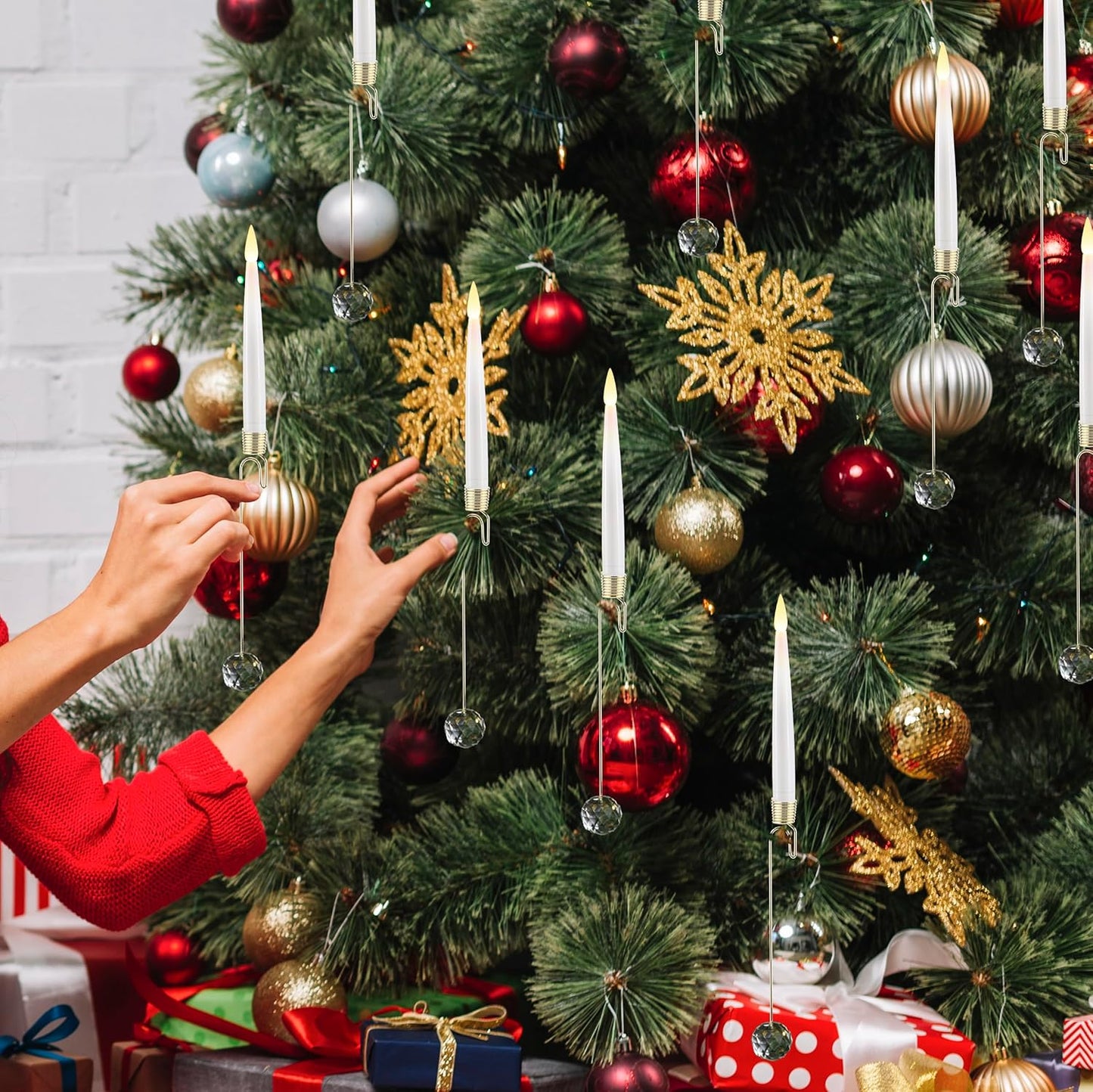 Christmas Tree Led Candles With Clear Crystal Ball Hook Limited Stock