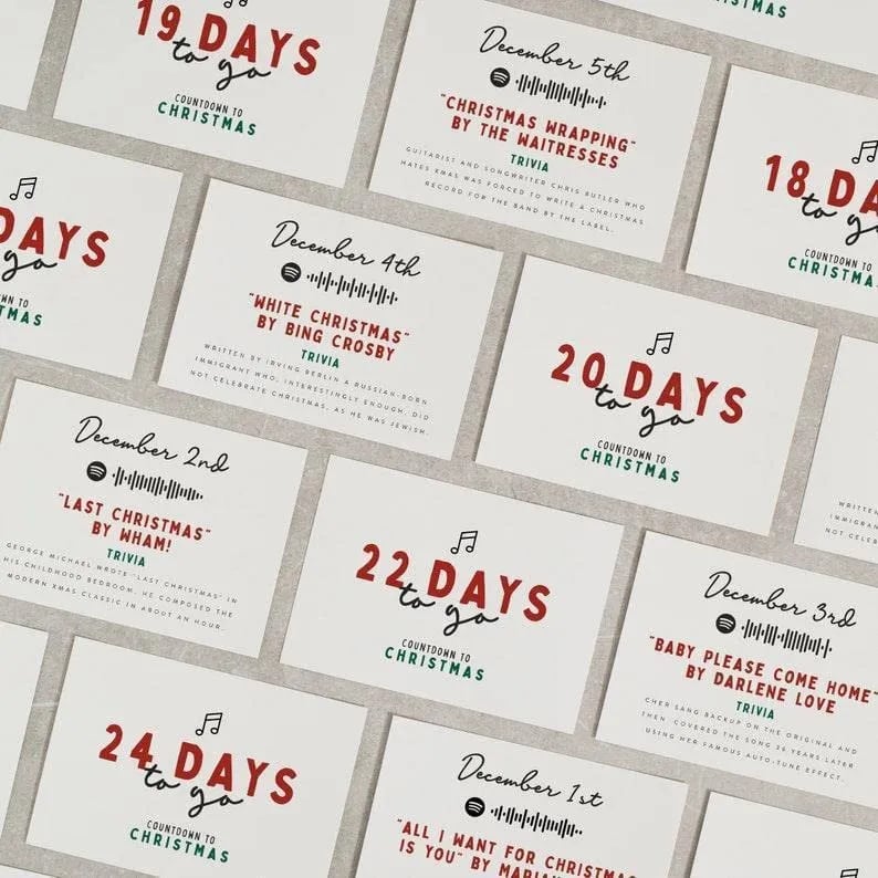 🎄Christmas Advent Calendar-Twenty-Four Days Of Christmas Card Set