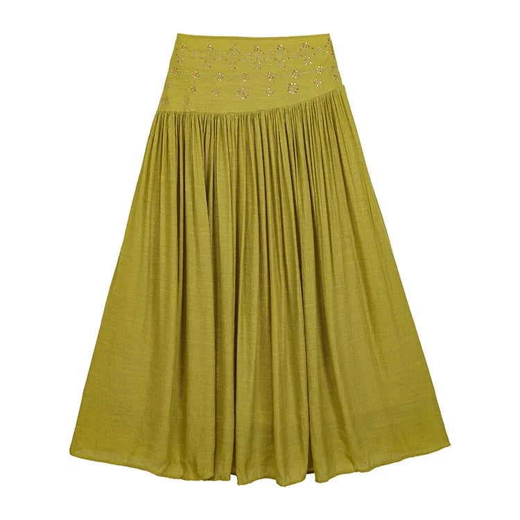 👗Women's High-Waisted Linen A-Line Beach Skirt👠