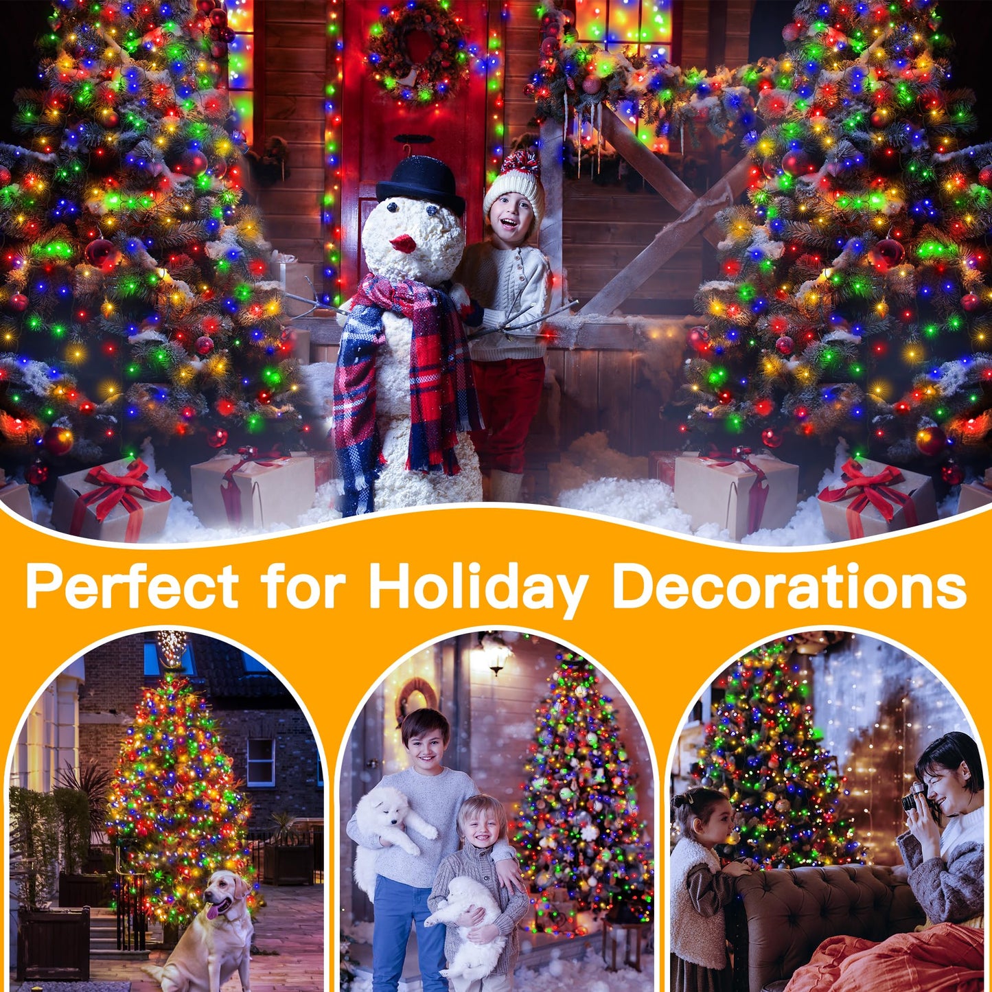 🎄Waterproof Christmas Tree Waterfall Lights With Ring