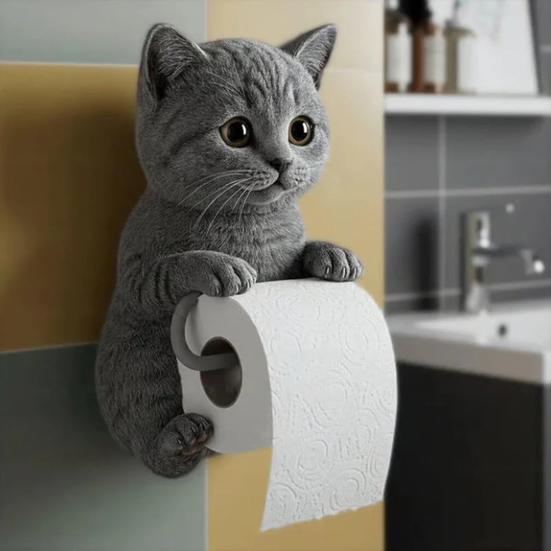 🧻Wall Mount Cat Toilet Paper Holder🐾