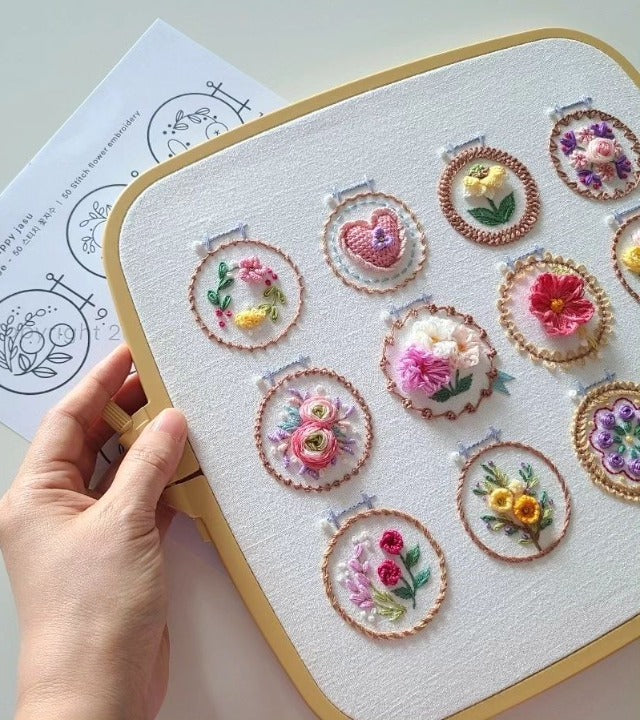 Small Flower Frame Embroidery Kit