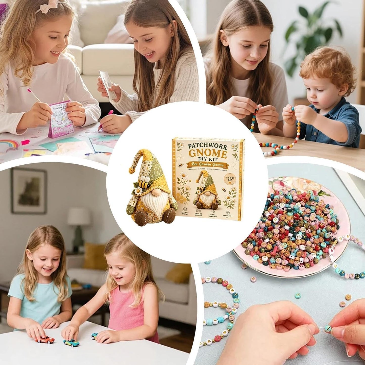 🧵Patchwork-Style Gnome DIY Kit – Create Your Own Adorable Animals