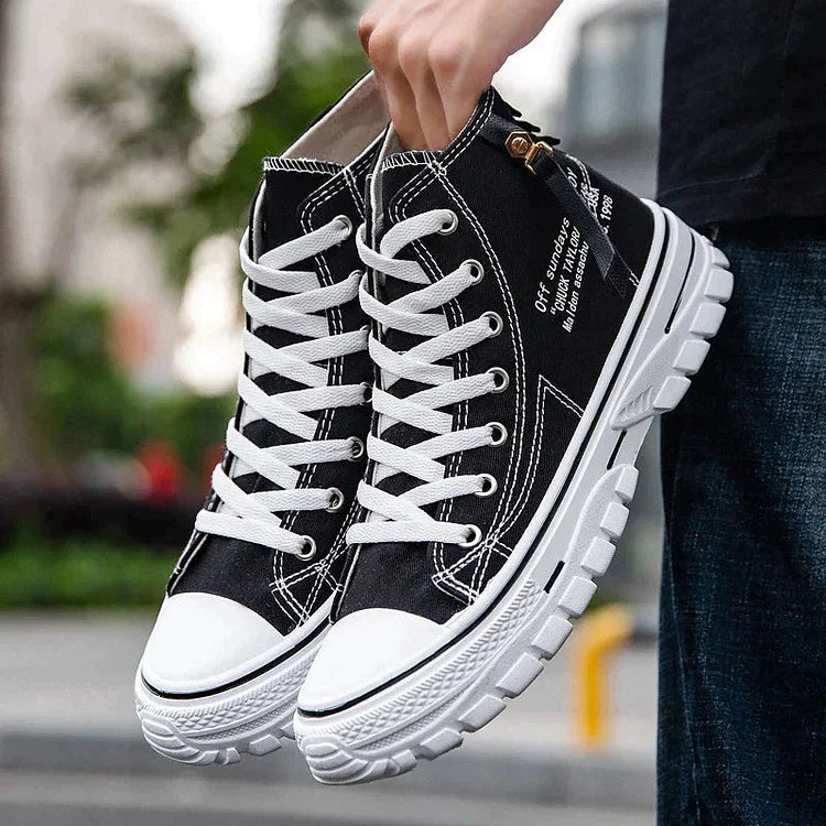 Men's High Top Street Personality Sports Breathable Canvas Shoes