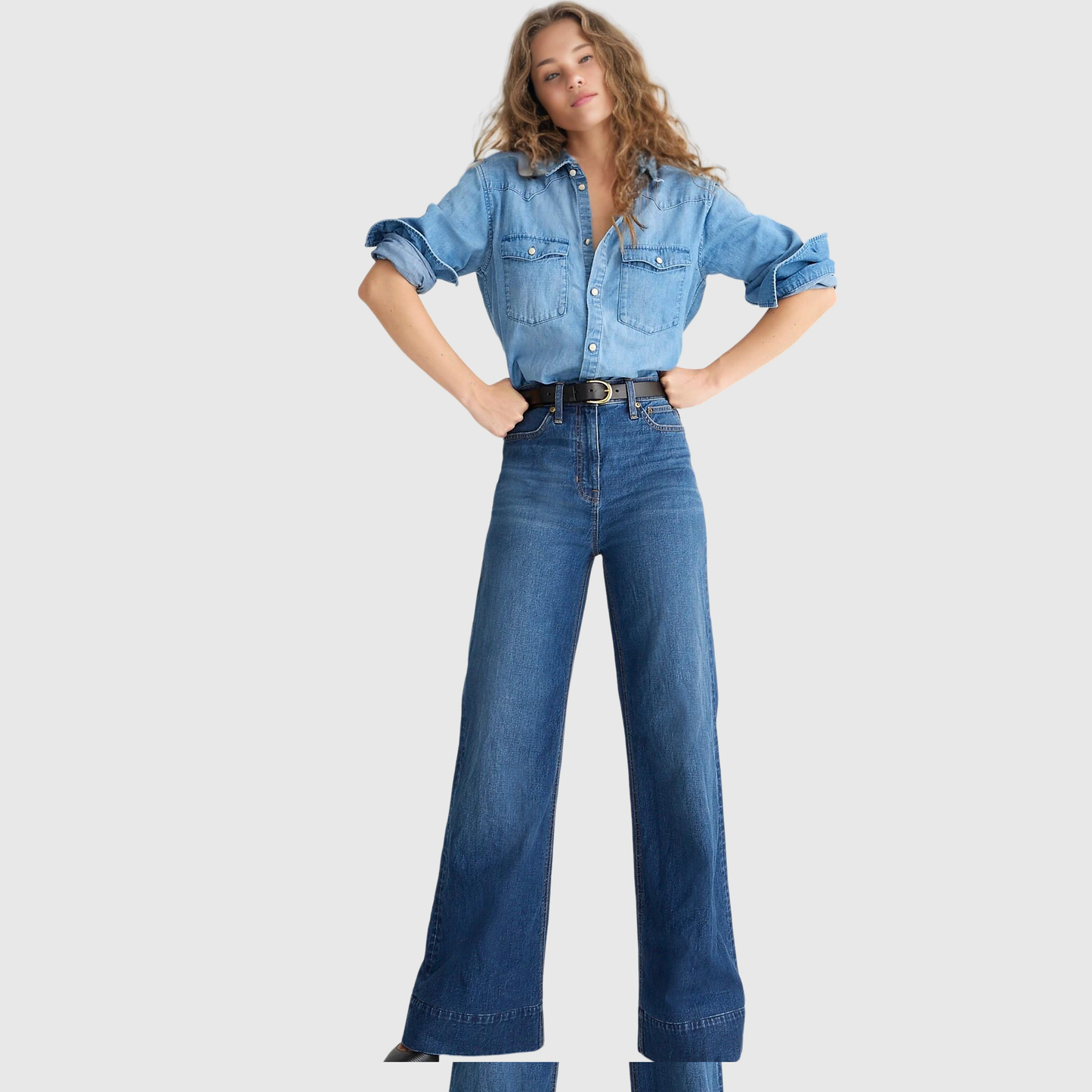 Tall Wide Leg Denim Trouser