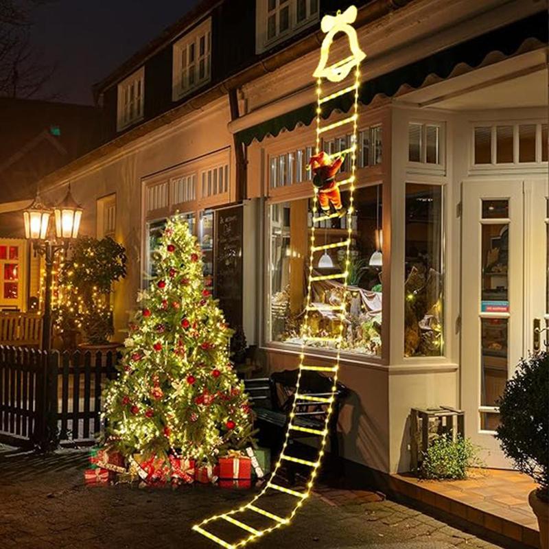 Christmas Decorative Ladder Lights With Santa Claus