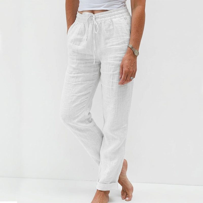 🌸Women's Elastic-Waist Cotton-Linen Casual Pants