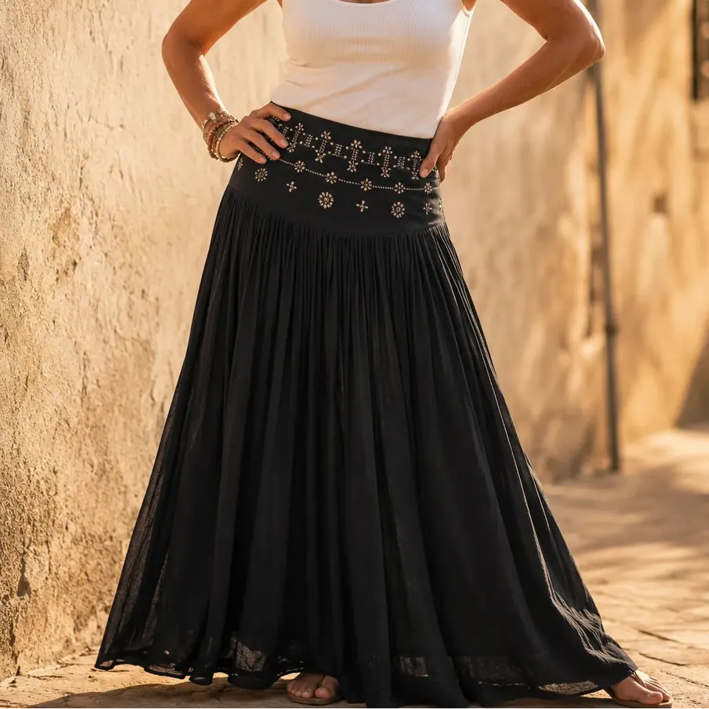 👗Women's High-Waisted Linen A-Line Beach Skirt👠