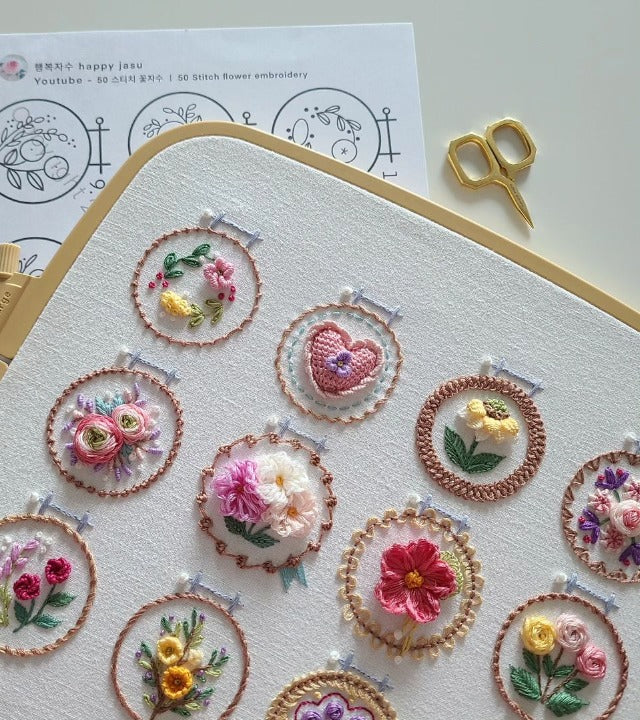 Small Flower Frame Embroidery Kit