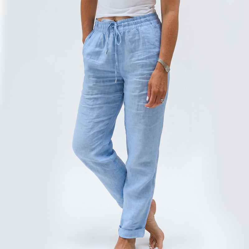 🌸Women's Elastic-Waist Cotton-Linen Casual Pants