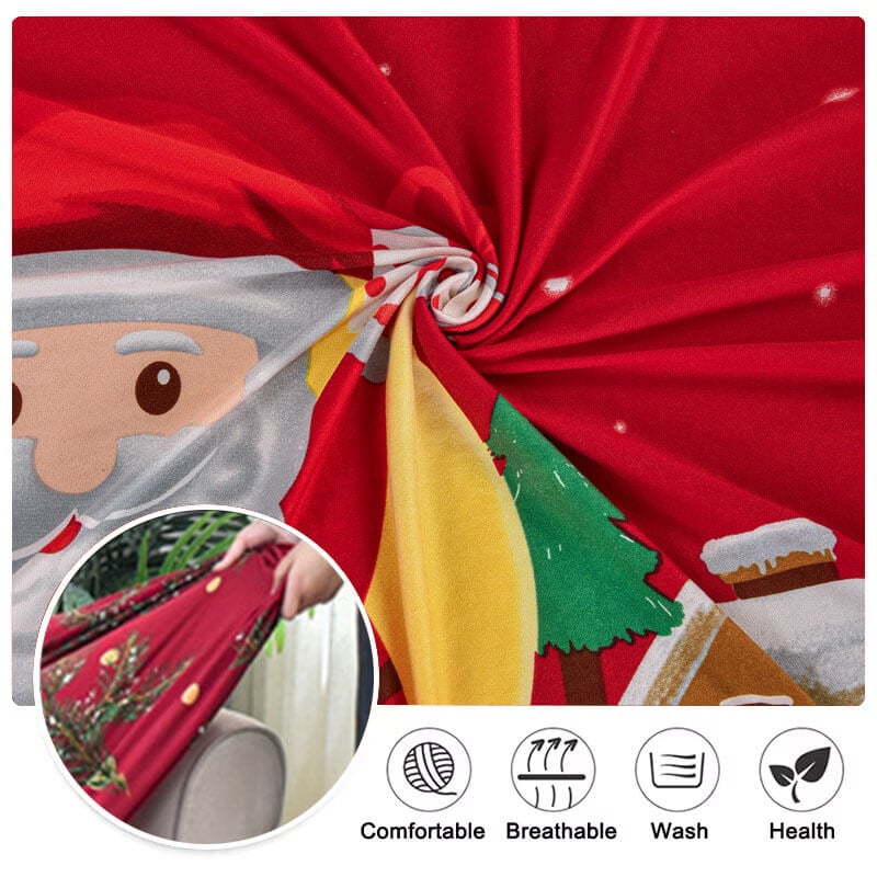 🎅Santa Claus Print Stretch Full-Cover Sofa Slipcover