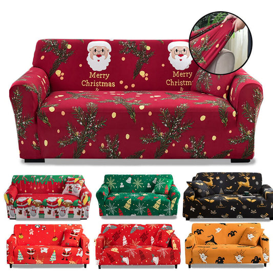 🎅Santa Claus Print Stretch Full-Cover Sofa Slipcover
