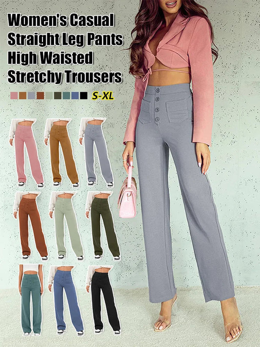 Multi-Pocket High Elastic Pants