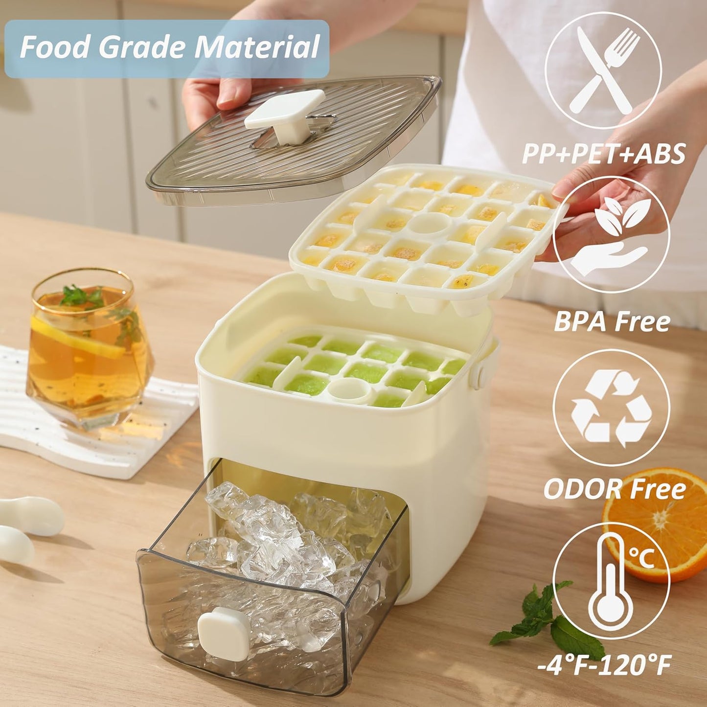 Ice Cube Tray With Lid And Storage Bin