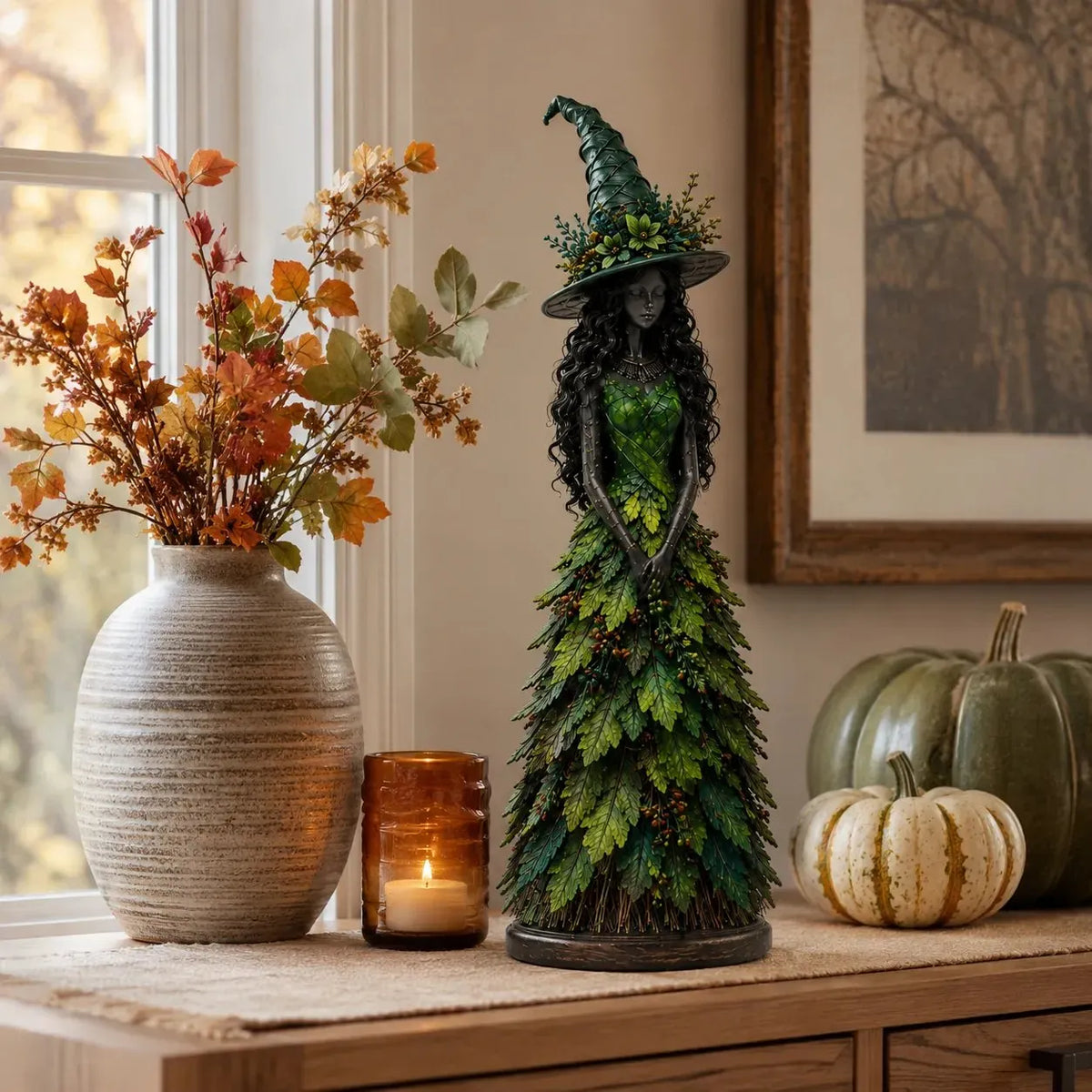 🪄🔮Cottagecore Fall Decor Idea - Magical Enchanted Witch Figurine