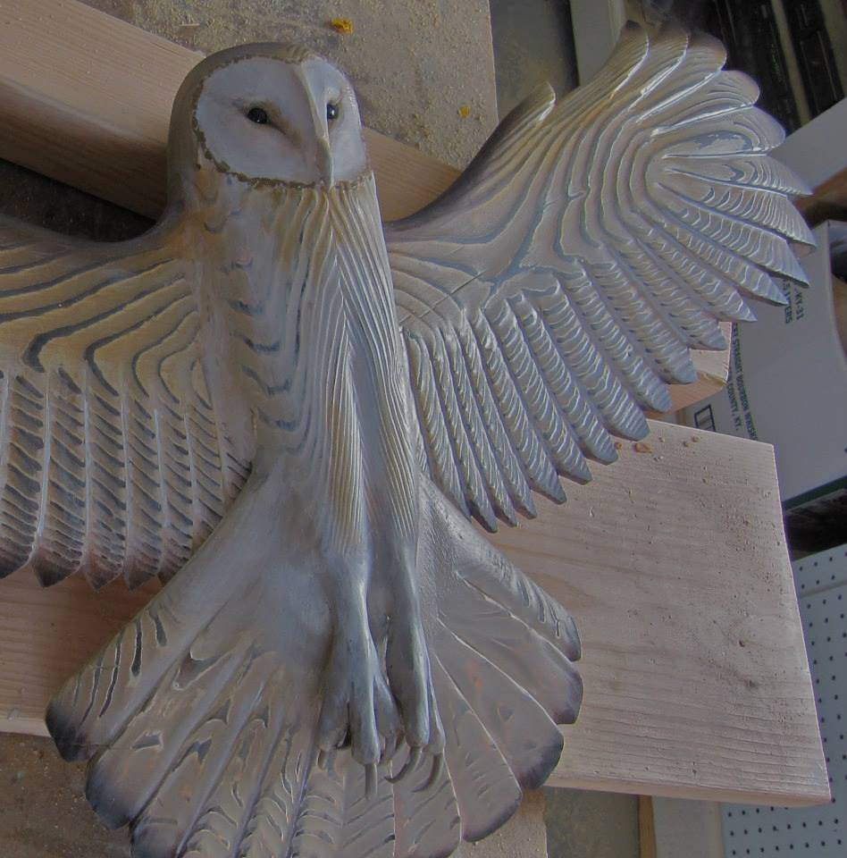 Barn Owl Wall Art - Hand Carved Art