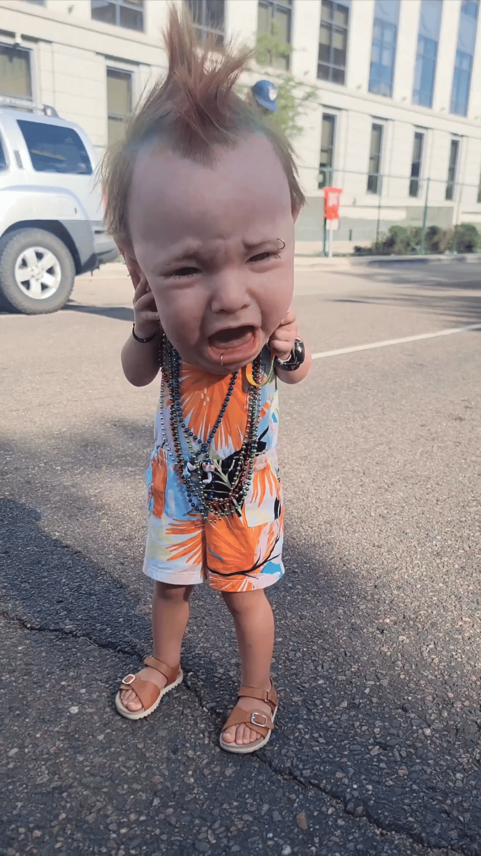 🎃2024 Halloween Hot Sale - Crying Punk Baby Funny Latex Head Masks