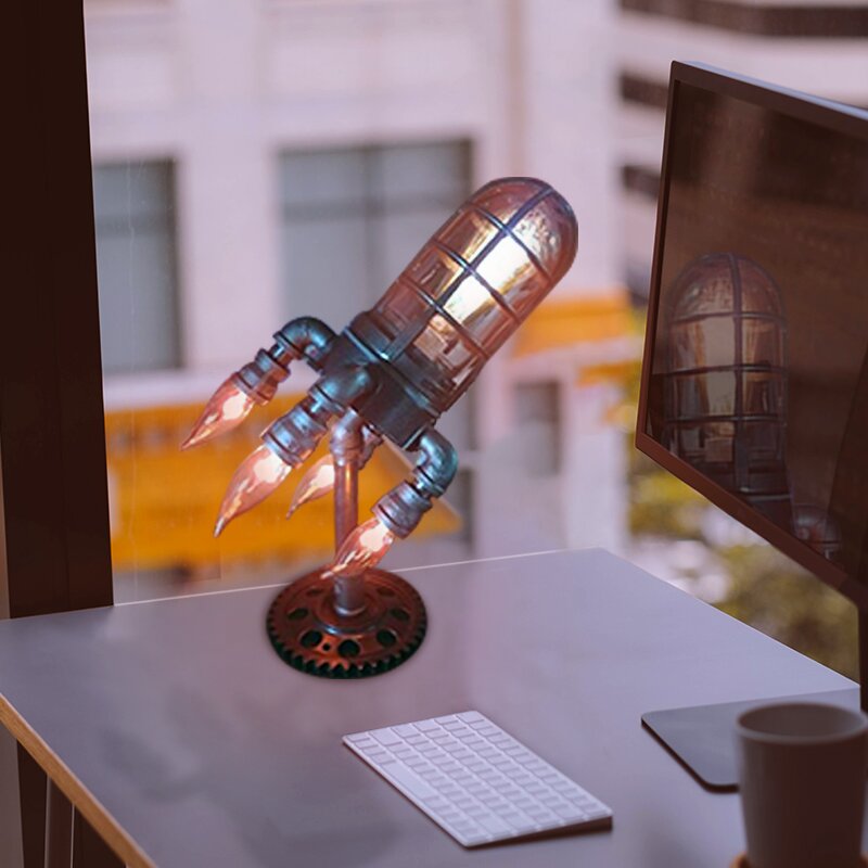 Steampunk Rocket Lamp