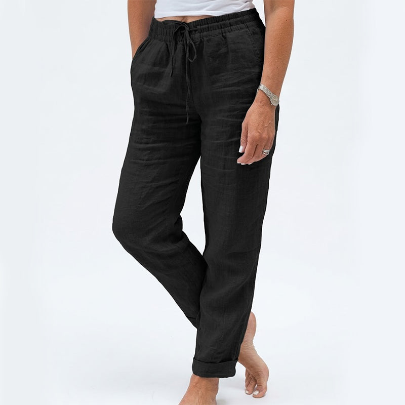 🌸Women's Elastic-Waist Cotton-Linen Casual Pants