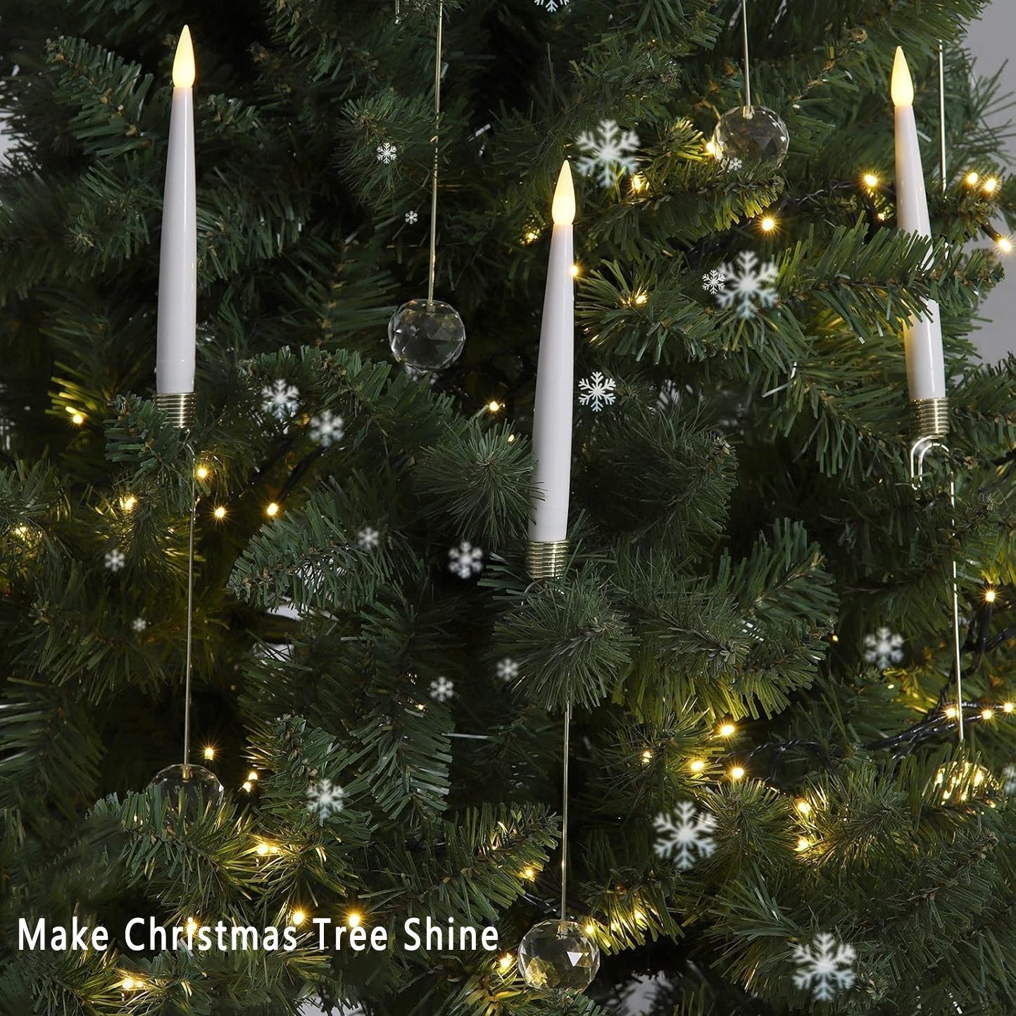 Christmas Tree Led Candles With Clear Crystal Ball Hook Limited Stock