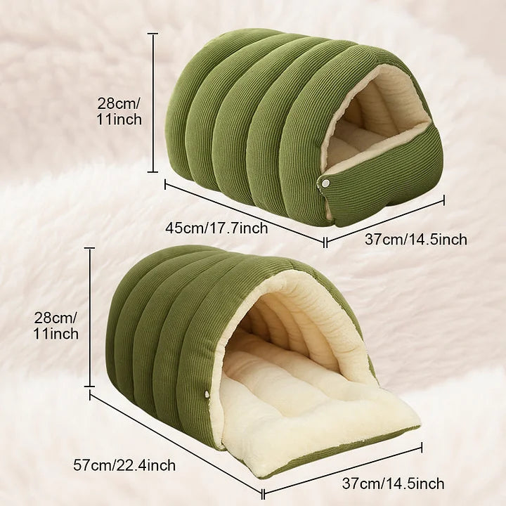 🐾Plush Pet Cave - Ultra-Soft Warm Bed with Breathable Design for Cats & Small Dogs