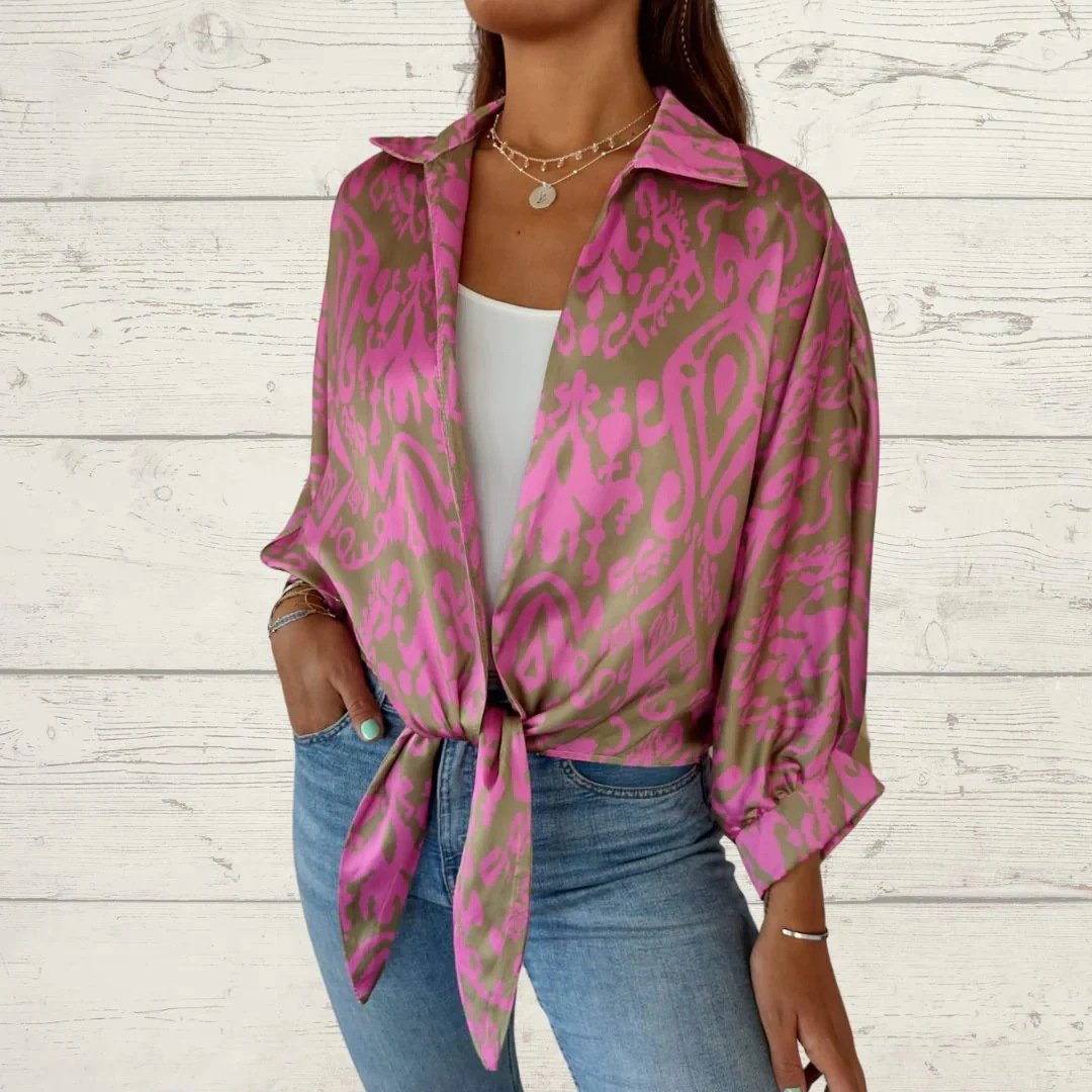 Knotted Lapel Cardigan Shirt Jacket (Buy 2 Free Shipping)