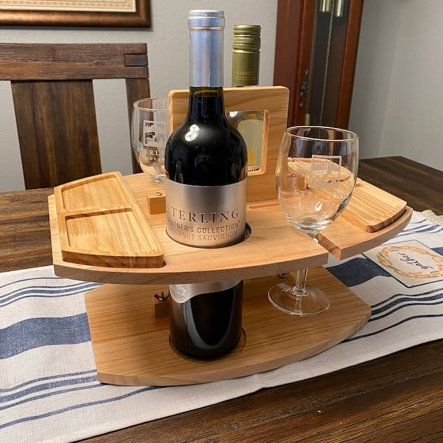 🍷Portable Wooden Outdoor Picnic Wine Table