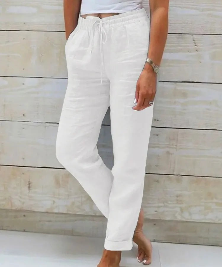 🌸Women's Elastic-Waist Cotton-Linen Casual Pants