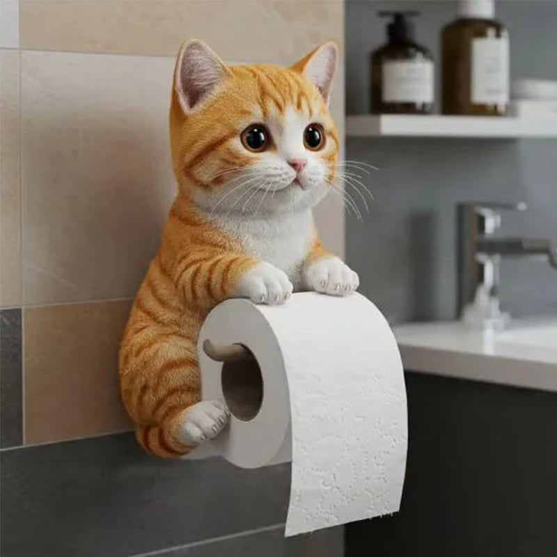 🧻Wall Mount Cat Toilet Paper Holder🐾