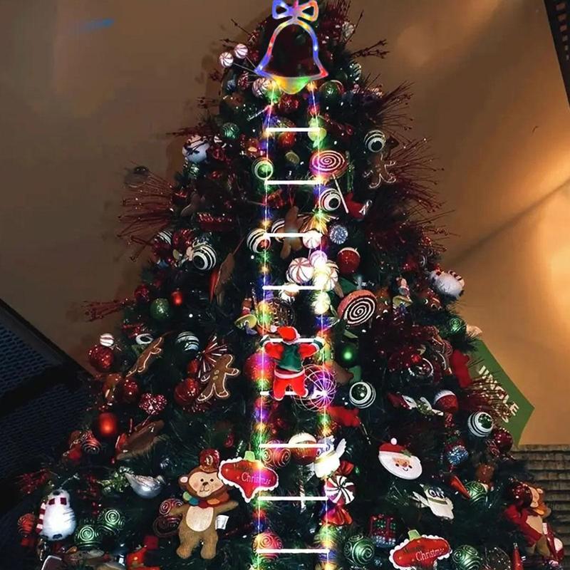 Christmas Decorative Ladder Lights With Santa Claus