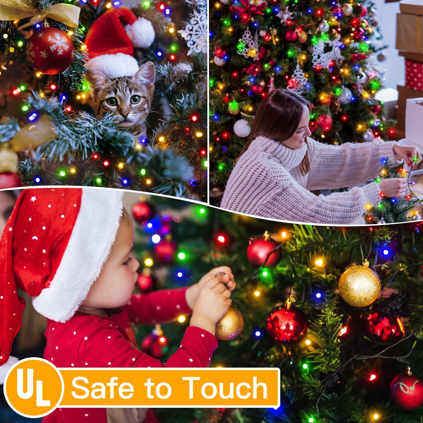 🎄Waterproof Christmas Tree Waterfall Lights With Ring