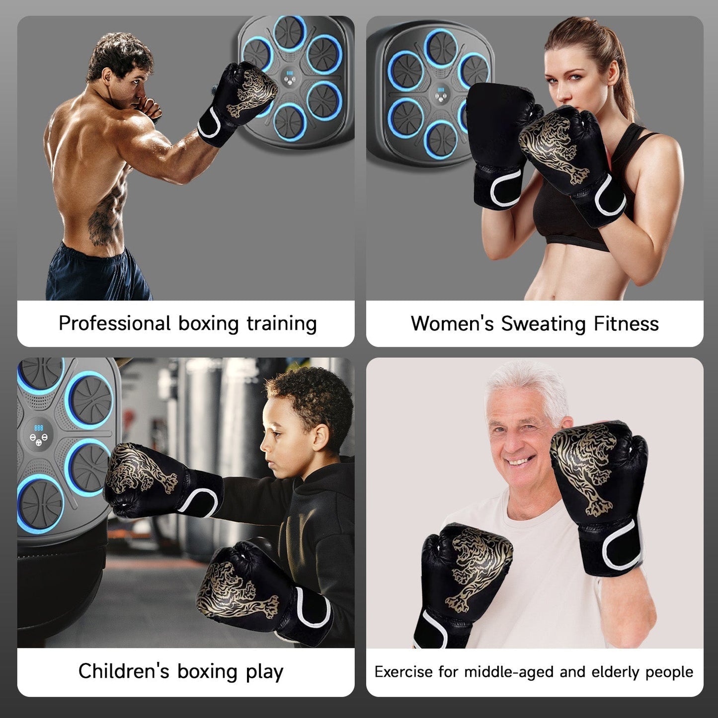 Music Boxing Machine With Boxing Gloves-Buy Now And Get A Free Pair Of Adult Boxing Gloves