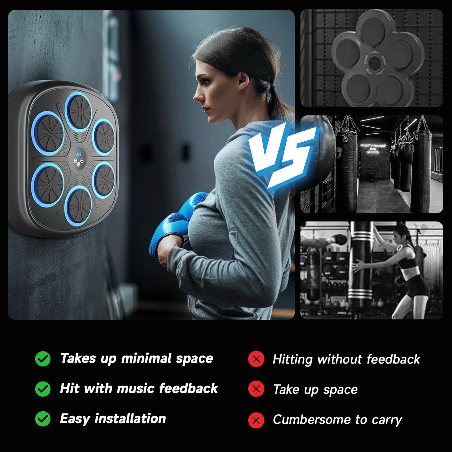Music Boxing Machine With Boxing Gloves-Buy Now And Get A Free Pair Of Adult Boxing Gloves