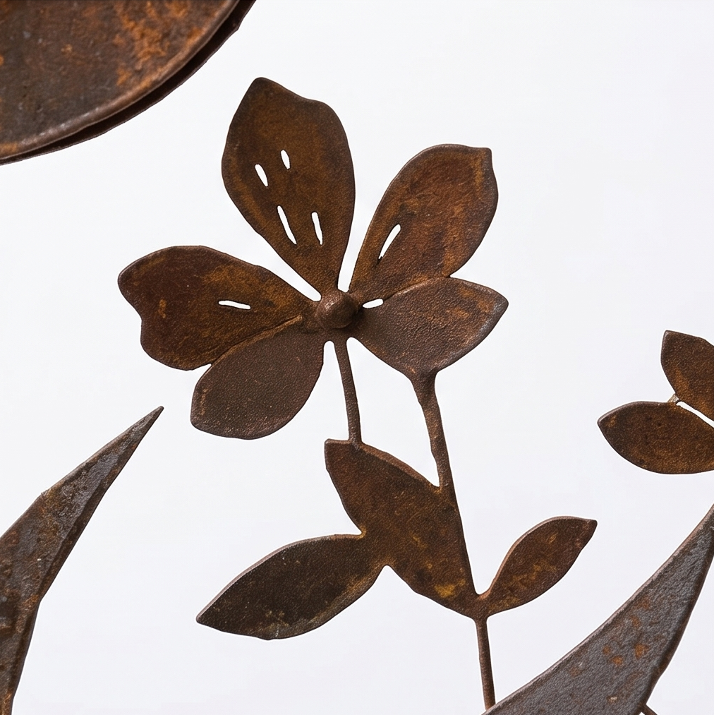 🕊️Lark & Iron Rustic Metal Bird & Wildflower Garden Stake