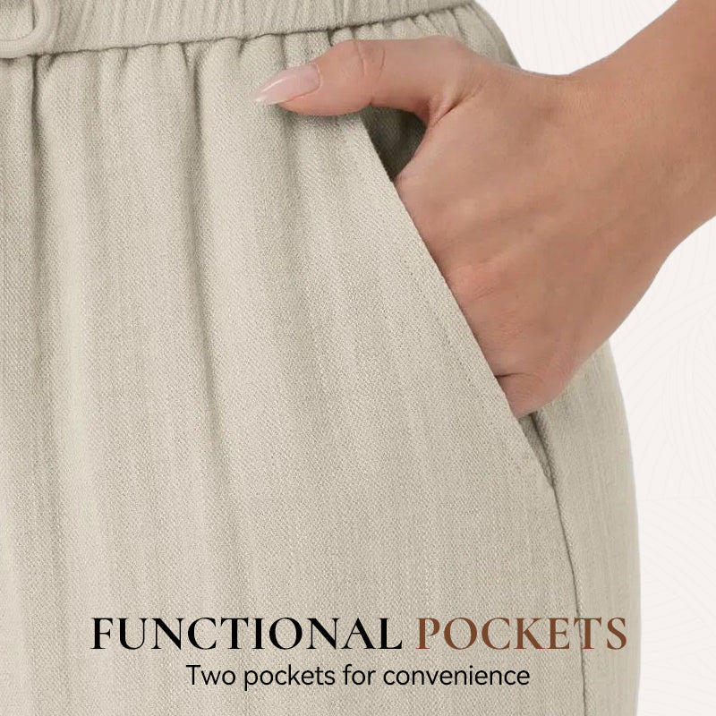 ✨Lightweight Linen Pants Solid Color Drawstring Casual Pants