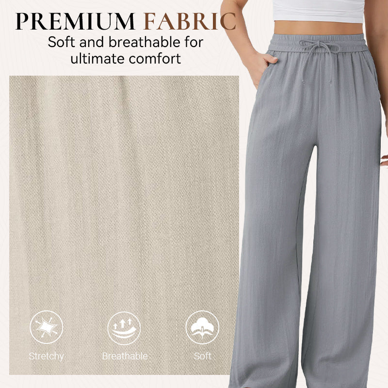 ✨Lightweight Linen Pants Solid Color Drawstring Casual Pants
