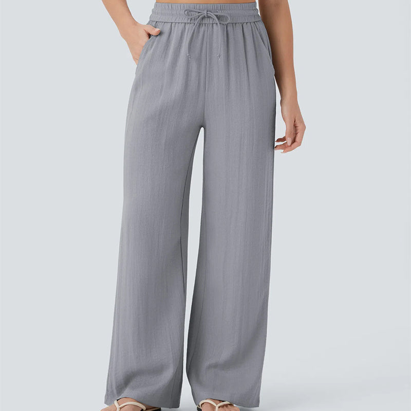 ✨Lightweight Linen Pants Solid Color Drawstring Casual Pants