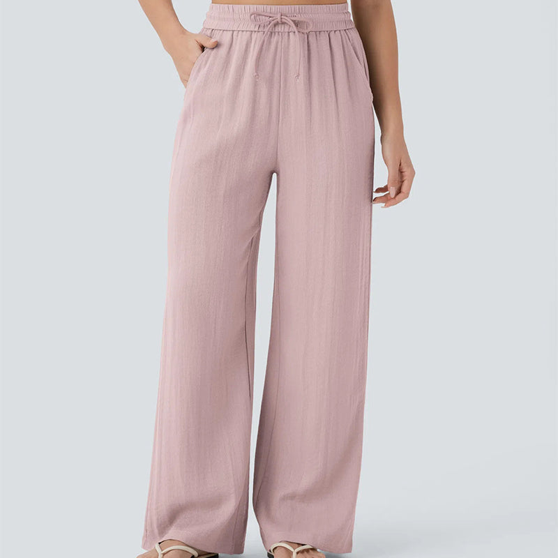 ✨Lightweight Linen Pants Solid Color Drawstring Casual Pants