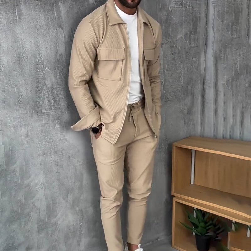 Men’s Minimalist Jacket & Pants 2-Piece Set