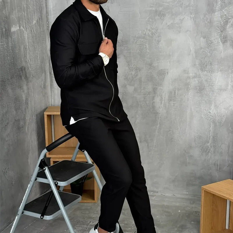 Men’s Minimalist Jacket & Pants 2-Piece Set
