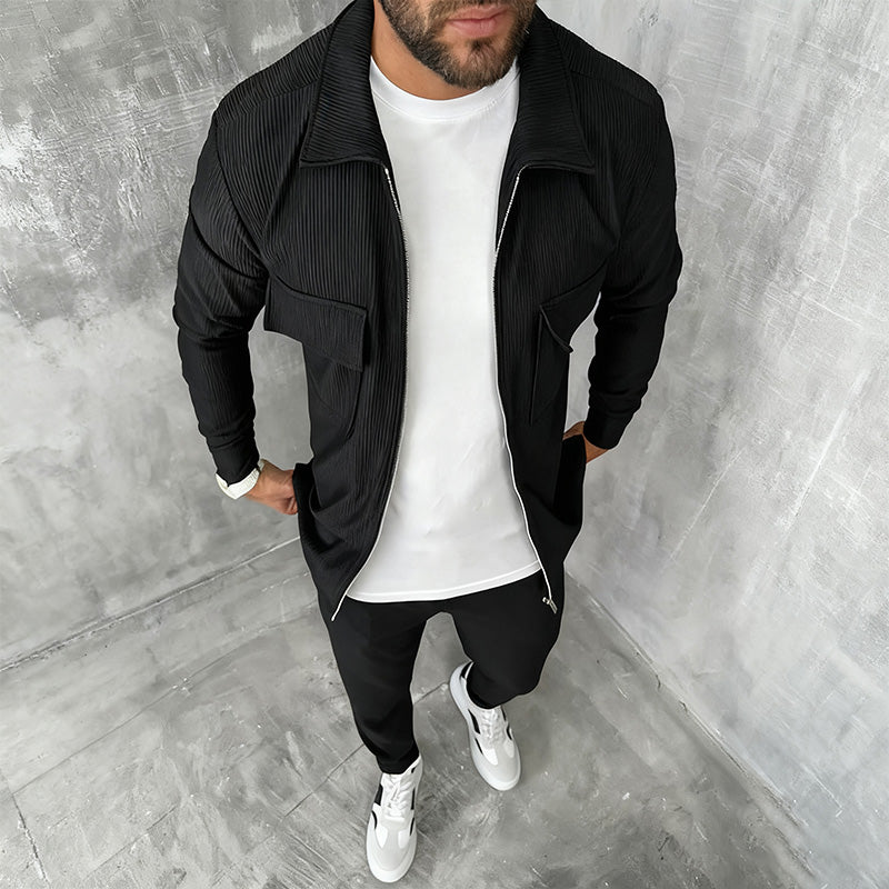 Men’s Minimalist Jacket & Pants 2-Piece Set